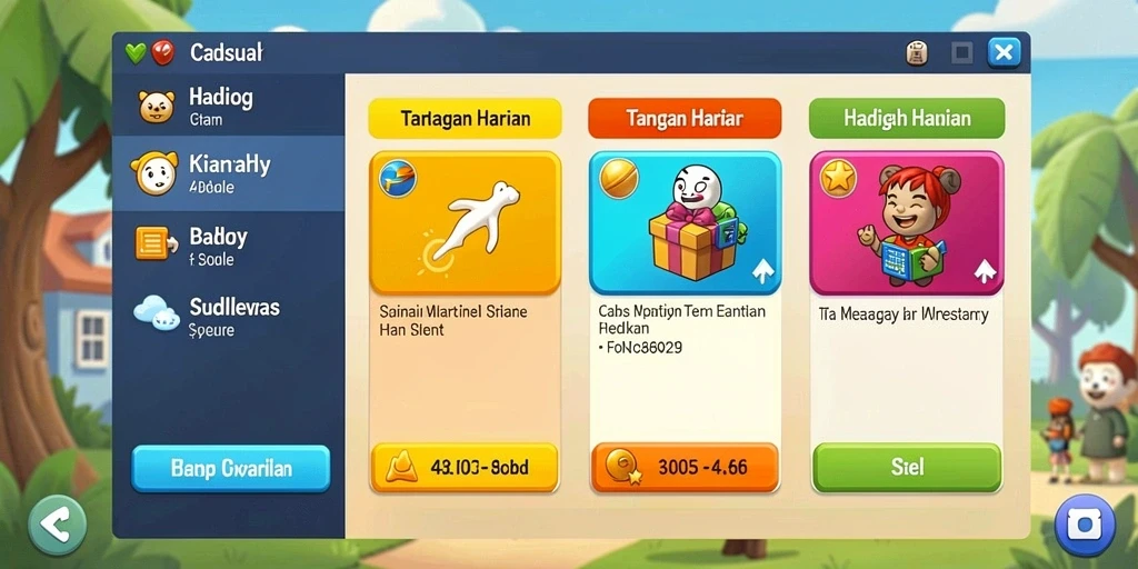 Tampilan permainan yang memukau dan berwarna-warni.